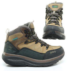 gdefy Sierra Hiking Shoes Leather Athletic Boots Men 8 Black/Tan